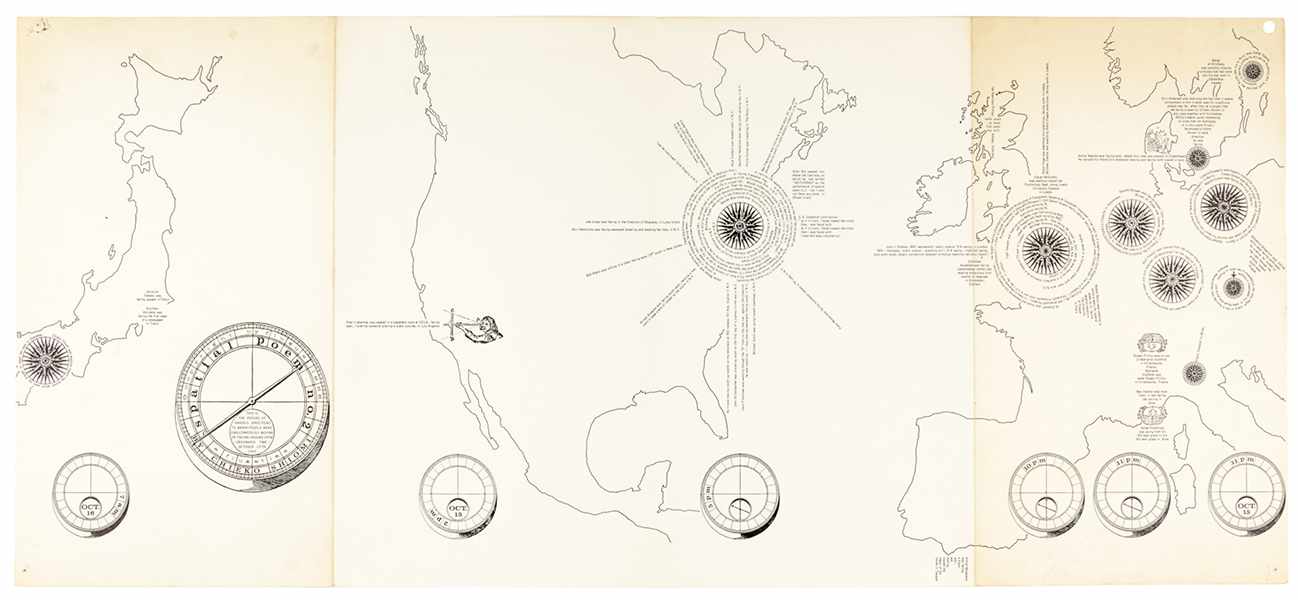 Mieko Shiomi, Flux map des Spatial Poems. Design, George Maciunas