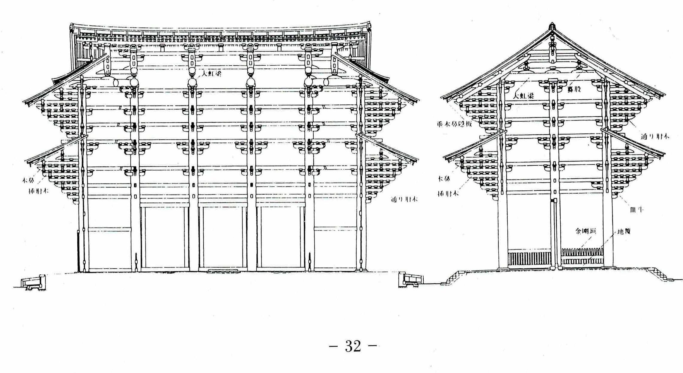 STL._Inspiration Steven Leprizé_Vue du pignon et du côté longitunidal du temple Todai, 1191_ ©Editions H. Vial